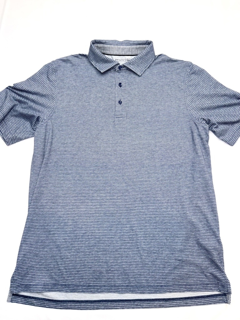VINEYARD VINES Jim Nantz Mens Large Blue Pattern Short Sleeve Polo Shirt K13
